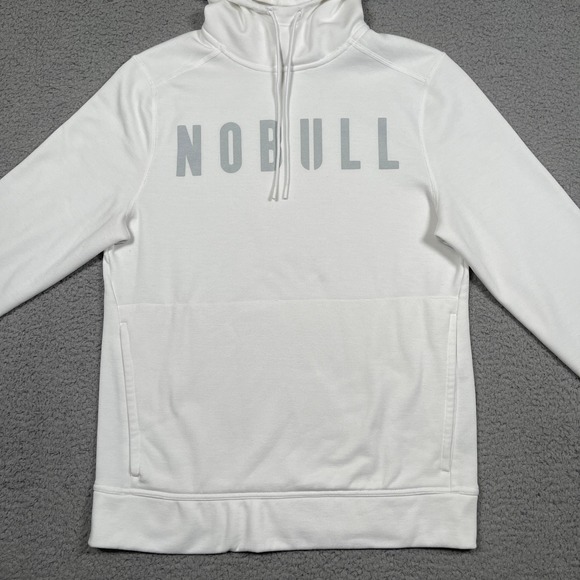 NoBull Hoodie Womens L White Crossfit Training Gym Sweatshirt Drawstring - Picture 3 of 8
